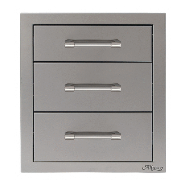 Alfresco 17-Inch Three Tier Storage Drawers - AXE-3DR-SC