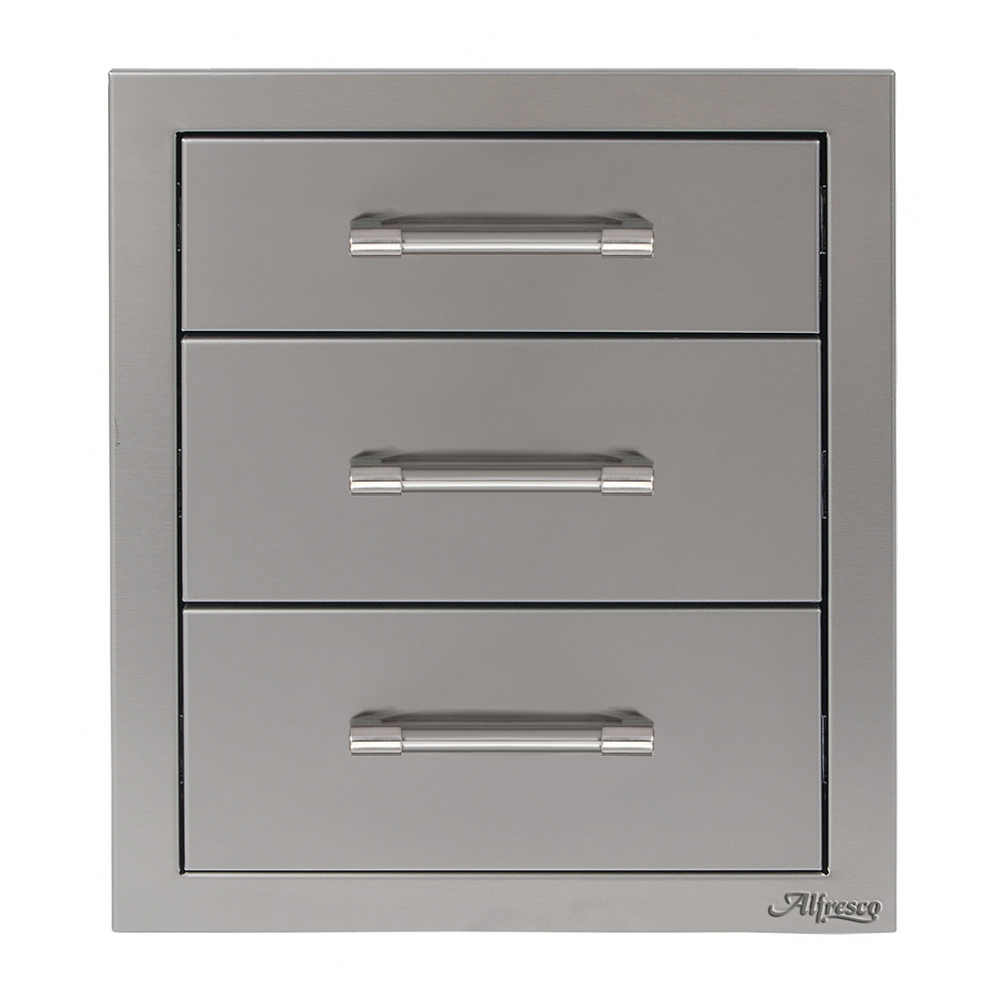 Alfresco 17-Inch Three Tier Storage Drawers - AXE-3DR-SC