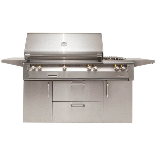 Alfresco ALXE 56-Inch Freestanding Gas Grill with Rotisserie & Side Burner - ALXE-56C-LP/NG
